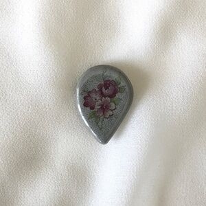 Vintage Dark Floral Brooch